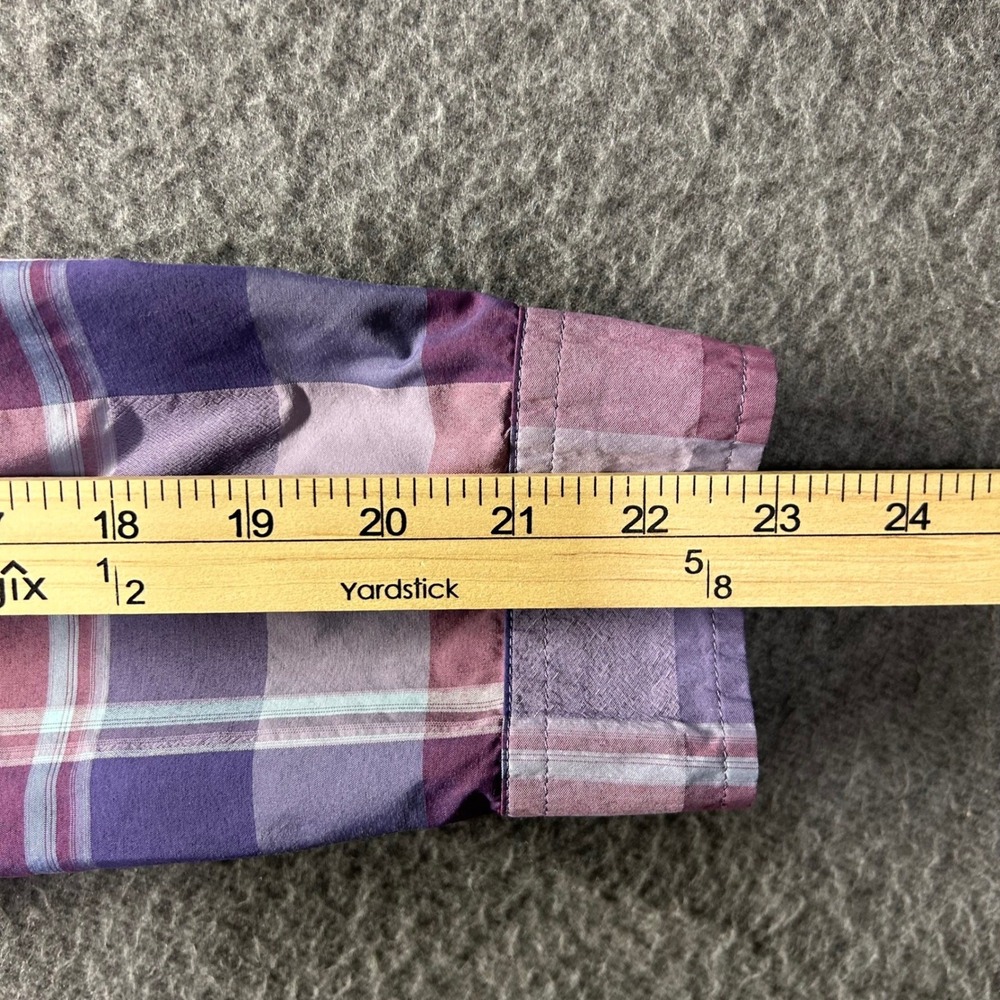 Eddie Bauer Travex Womens XL Purple Plaid Long Sleeve Button Down Hiking Shirt - Picture 9 of 9